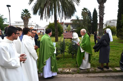 Benedizione della targa in memoria di Suor Orsolina